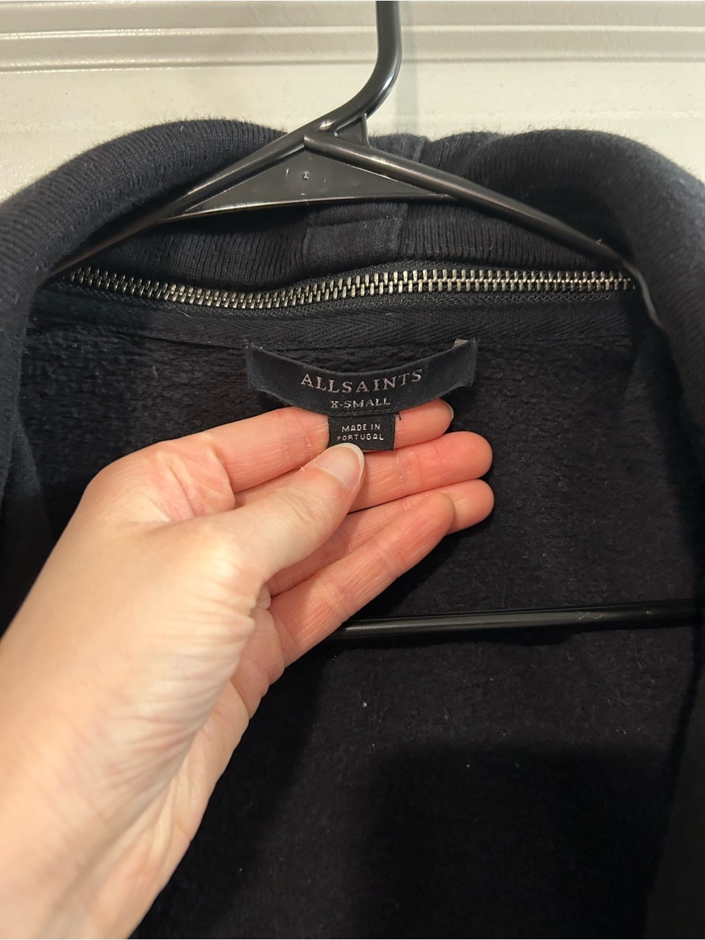 AllSaints Black Zip-Trim Hoodie Cardigan - Picture 6 of 10